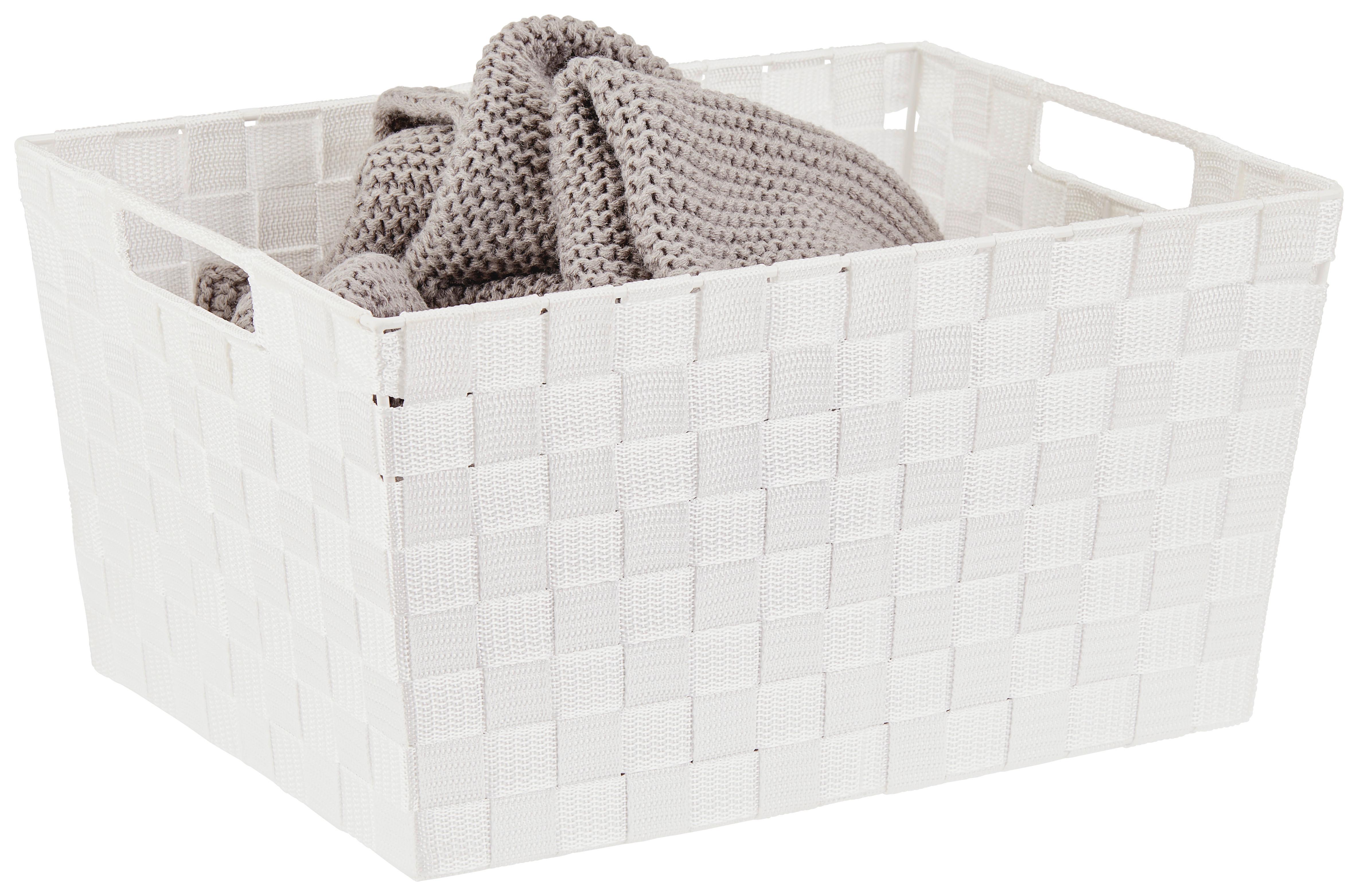 Aufbewahrungskorb Carolyn 41x29 cm Kunststoff Weiß - Türkis/Rosa, Basics, Kunststoff (41/21/29cm) - Ondega