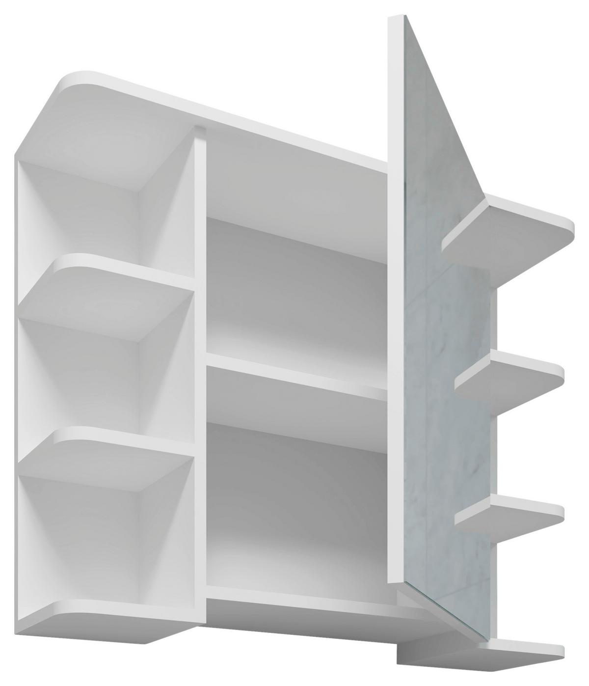 Spiegelschrank Nilosi - Weiß, MODERN, Glas/Holzwerkstoff (80/64/21cm) - MID.YOU