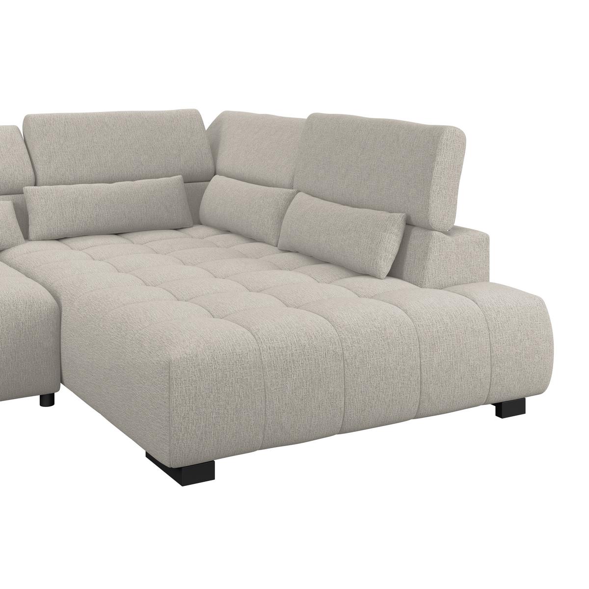 Ecksofa Matera Beige/Naturfarben 311x226 cm - Beige/Schwarz, Trend, Textil (311/226cm)