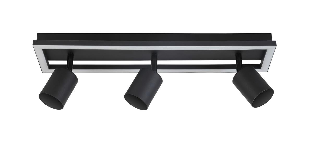 Led-deckenleuchte Conan L: 50 Cm Verstellbare Spotlights - Schwarz, MODERN, Kunststoff/Metall (50/13/15,6cm) - Luca Bessoni