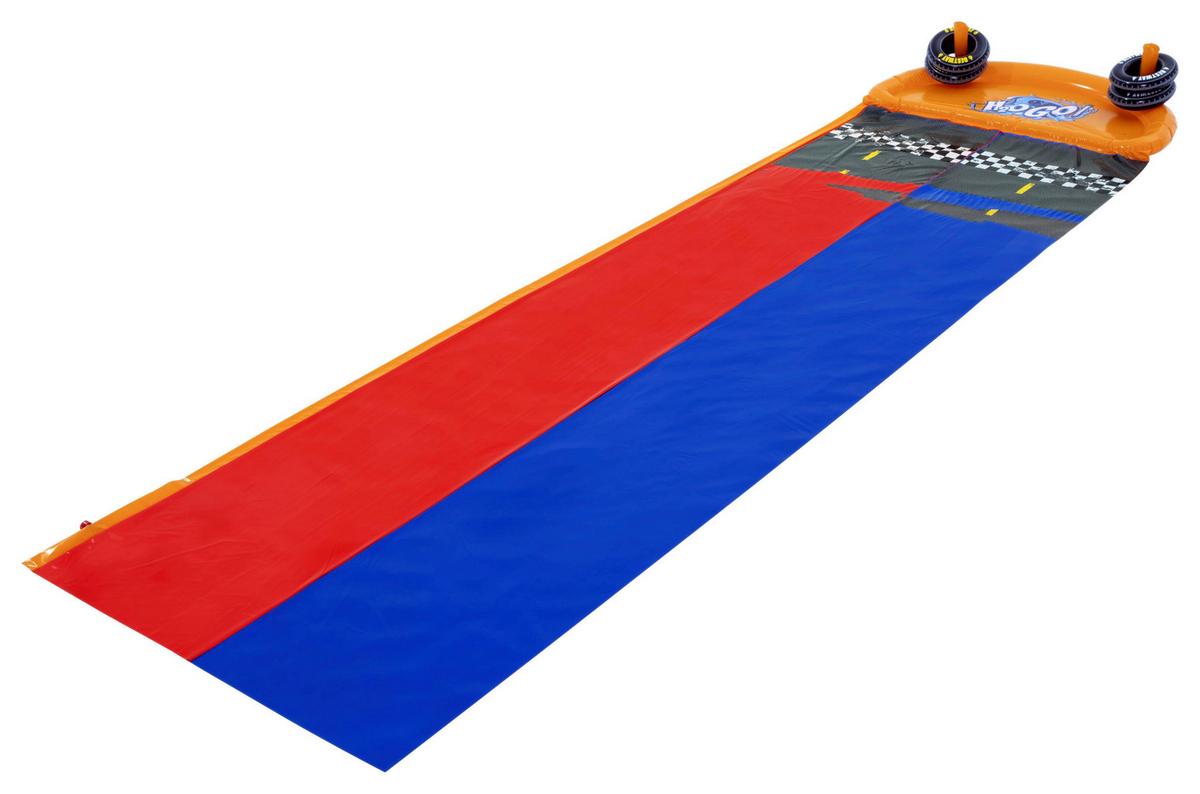 Wasserrutsche Splashy Speedway L: 488 cm - Blau/Rot, Basics, Kunststoff (1/488cm) - Bestway