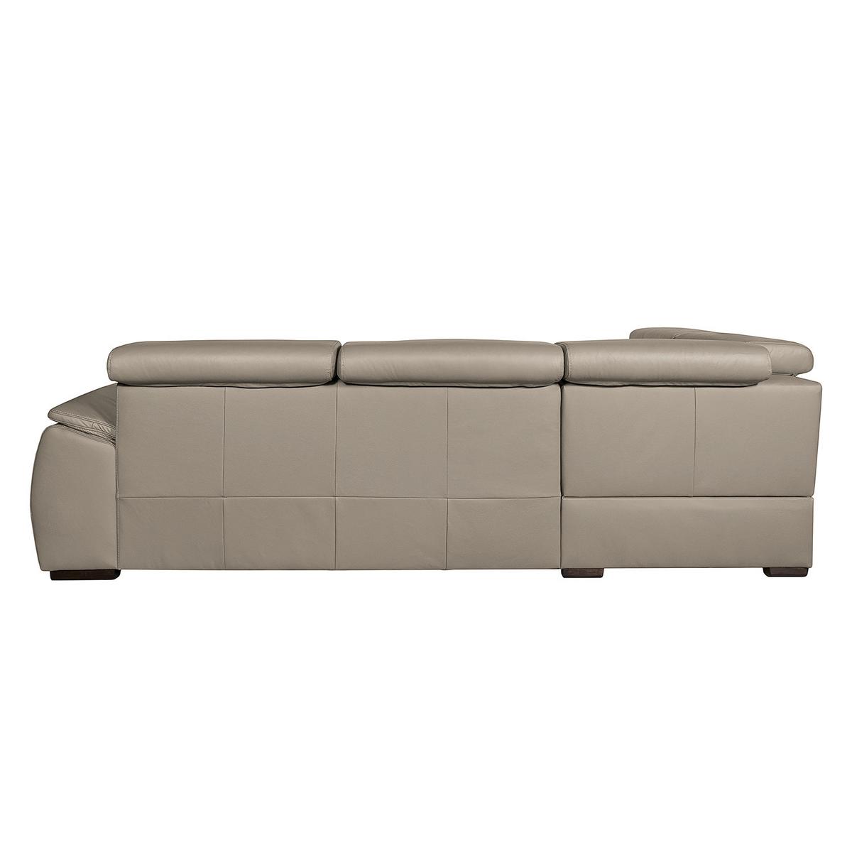 Ecksofa City Hellgrau S: 211x265 cm - Wengefarben/Hellgrau, Design, Leder (211/265cm) - Livetastic