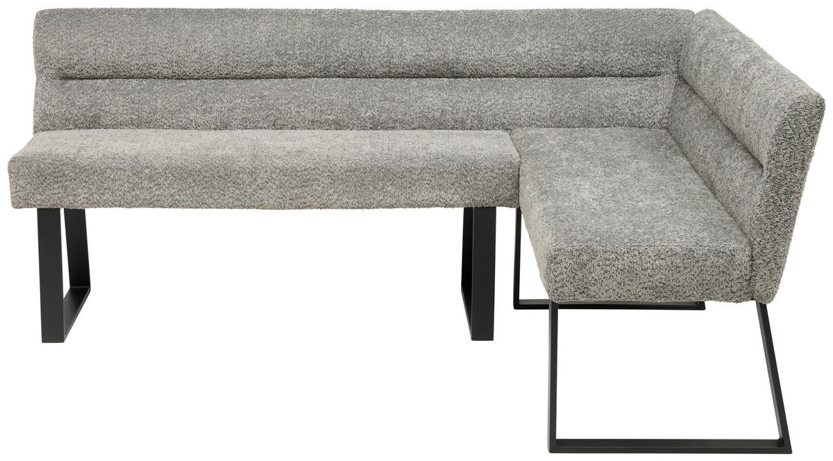 Eckbank Kea Grau, S: 190x150cm - Schwarz/Grau, KONVENTIONELL, Textil/Metall (190/150cm) - MID.YOU