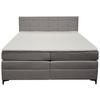 Boxspringbett Mitto mit Topper 180x200 cm - Schwarz/Grau, KONVENTIONELL, Textil/Metall (180/200cm)