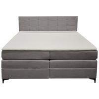 Boxspringbett Mitto mit Topper 160x200 cm - Schwarz/Grau, KONVENTIONELL, Textil/Metall (160/200cm)