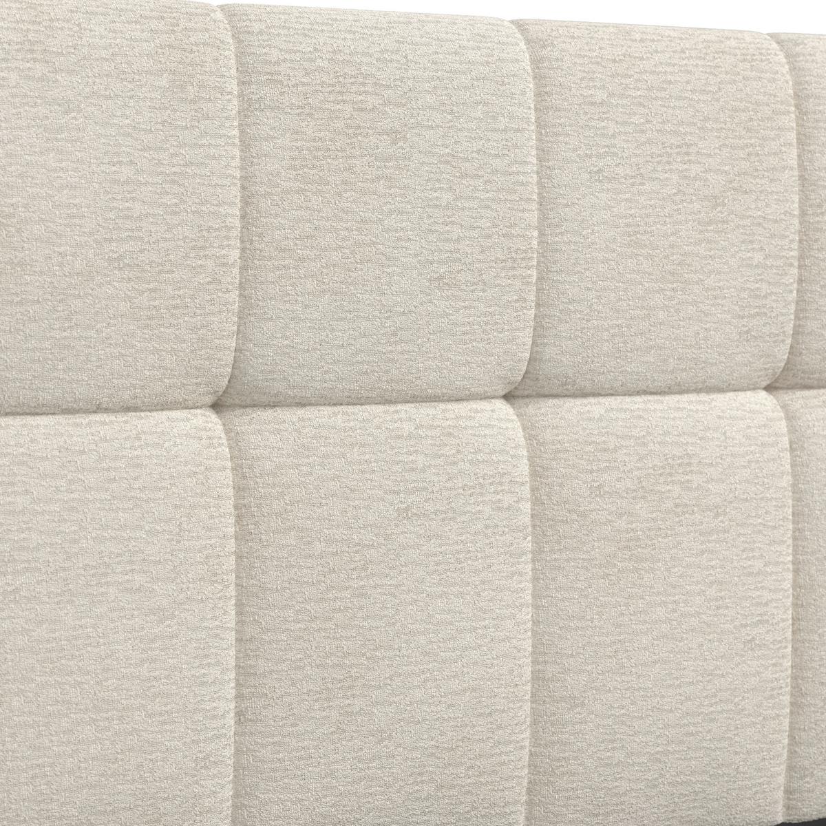 Čalouněná postel KAIA 180x200 cm, béžová - černá/přírodní barvy, Moderní, kov/dřevo (180/200cm) - Bessagi Home