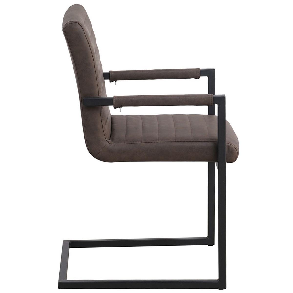 Armlehnstuhl Kubis Taupe Gepolstert 2er-Set - Taupe/Hellbraun, LIFESTYLE, Textil/Metall (54/86/57cm) - MID.YOU