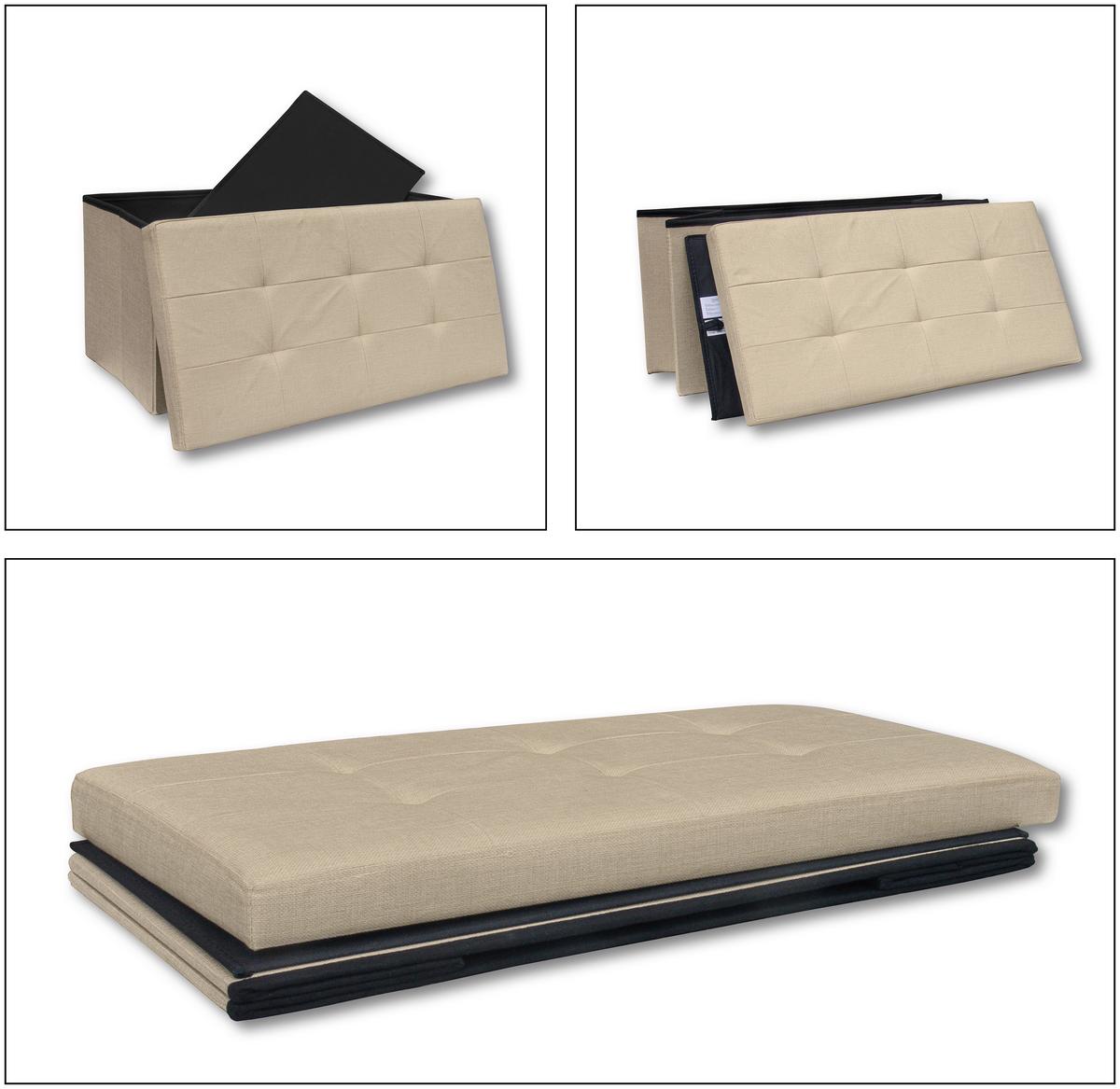 Sitzbox Boxas Creme B: 76 Cm - Creme, Basics, Holzwerkstoff/Kunststoff (76/38/38cm) - MID.YOU