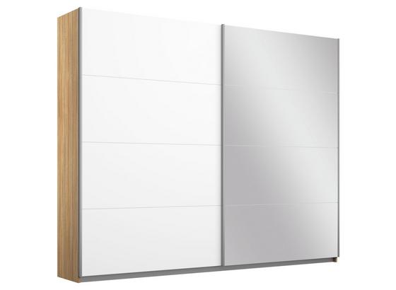 Schwebetürenschrank mit Spiegel 226cm Belluno, Weiß Dekor - Weiß/Sonoma Eiche, MODERN, Holzwerkstoff (226/210/62cm) Schwebetürenschrank mit Spiegel 226cm Belluno, Weiß Dekor - Weiß/Sonoma Eiche, MODERN, Holzwerkstoff (226/210/62cm)