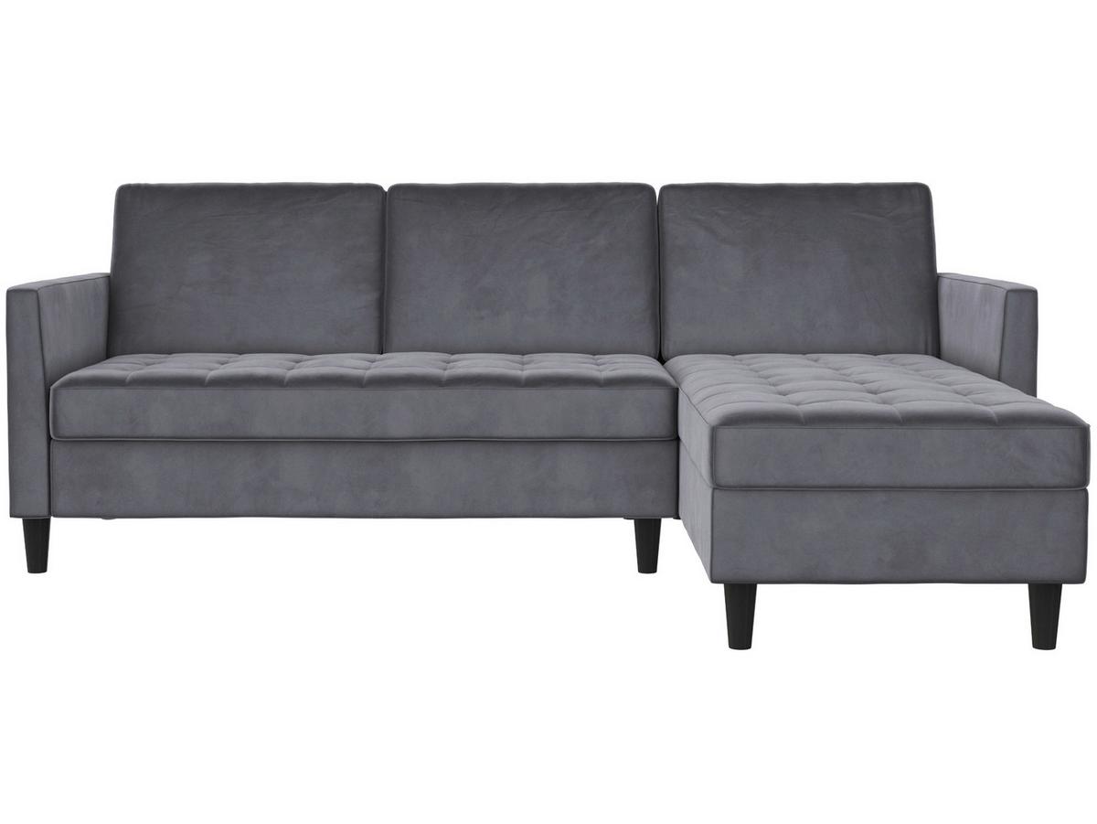 Ecksofa Palermo Anthrazit, mit Stauraum - Anthrazit/Schwarz, Basics, Textil (213/154cm) - Livetastic