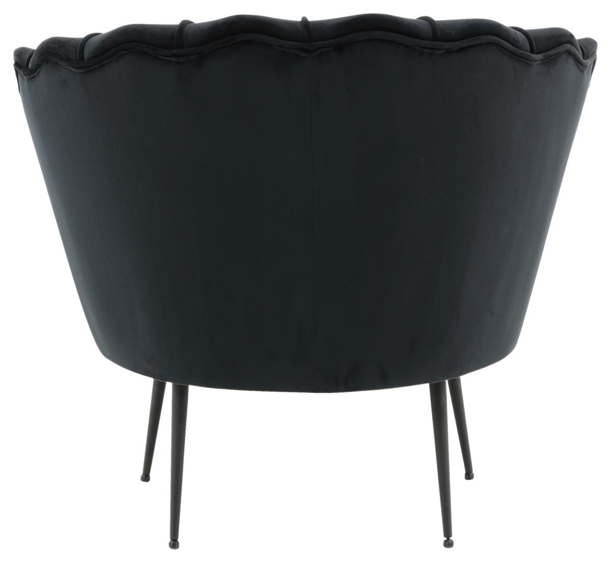 Sessel Calais - Schwarz, Design, Textil/Metall (83/76/77cm) - Livetastic