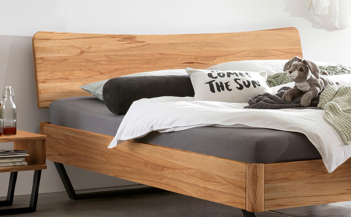 Bett Tresali Buchefarben 140x200 Cm - Anthrazit/Buchefarben, MODERN, Holz (140/200cm) - Hasena