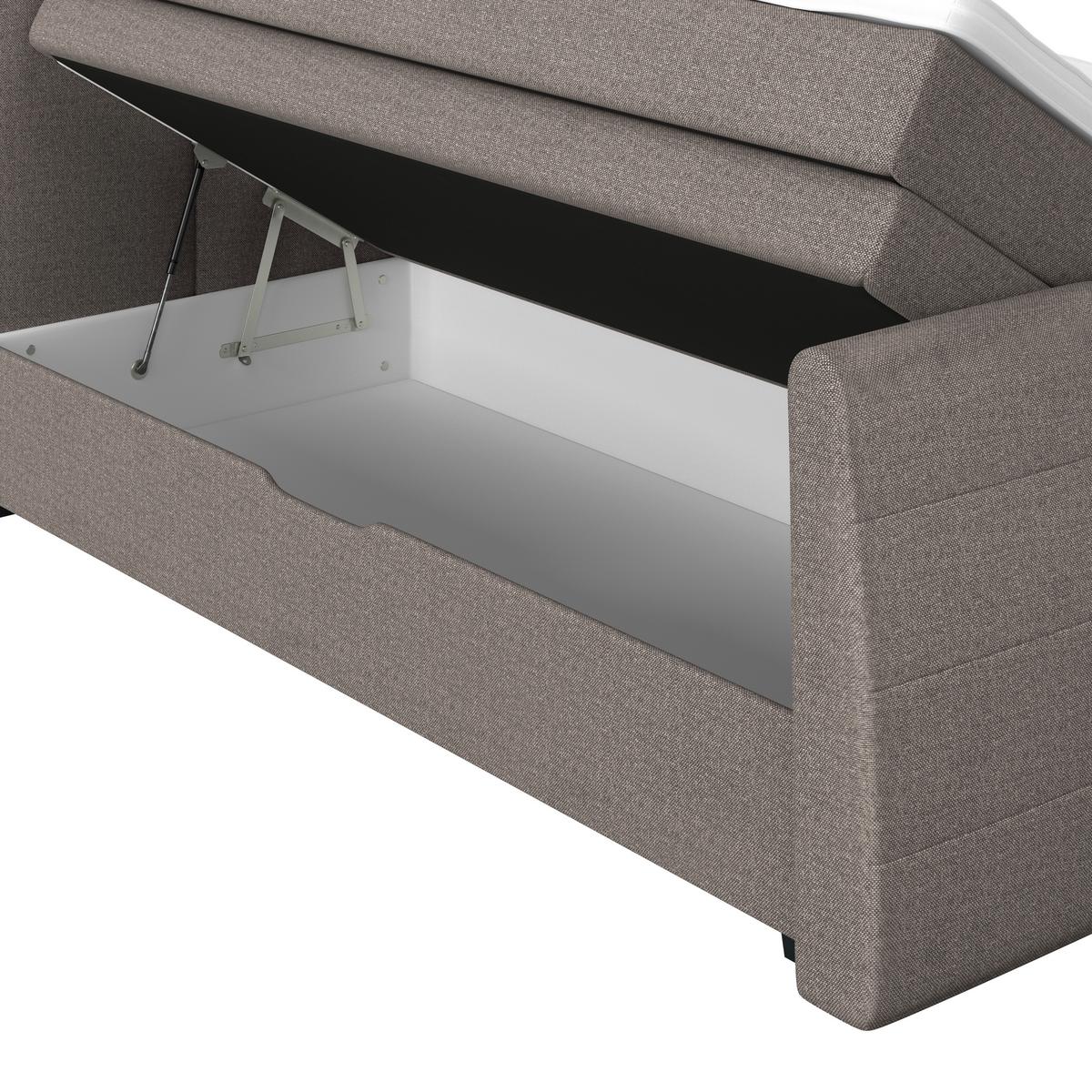 Boxspringbett Libra - Graubraun/Schwarz, KONVENTIONELL, Textil (160/200cm)