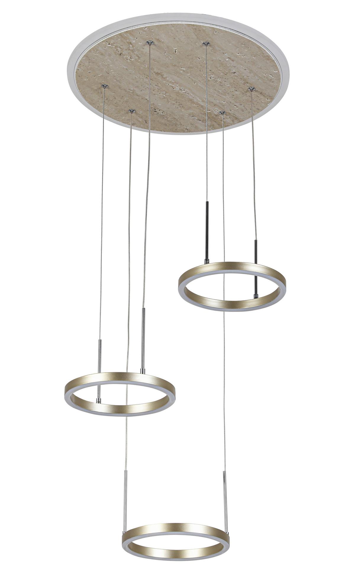 ZÁVESNÉ LED SVIETIDLO STONI - šampanská, Modern, kov/plast (42/150cm) - Mömax
