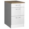 Schubkastenunterschrank Mailand Weiß B: 50 cm - Weiß Hochglanz/Weiß, MODERN, Holzwerkstoff (50/85/60cm) - Held