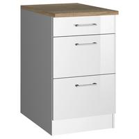 Schubkastenunterschrank Mailand Weiß B: 50 cm - Weiß Hochglanz/Weiß, MODERN, Holzwerkstoff (50/85/60cm) - Held