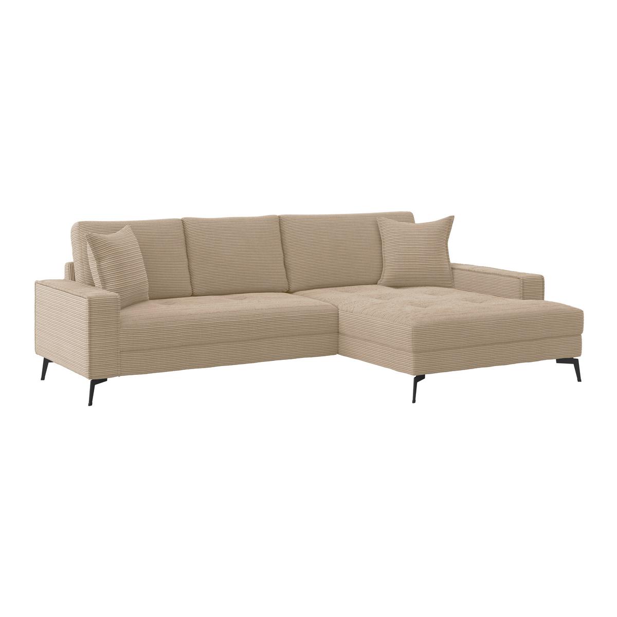Rohová sedačka ZERO, pravá, světle šedá / béžová - černá/světle šedá, Trend, textil (286/173cm)