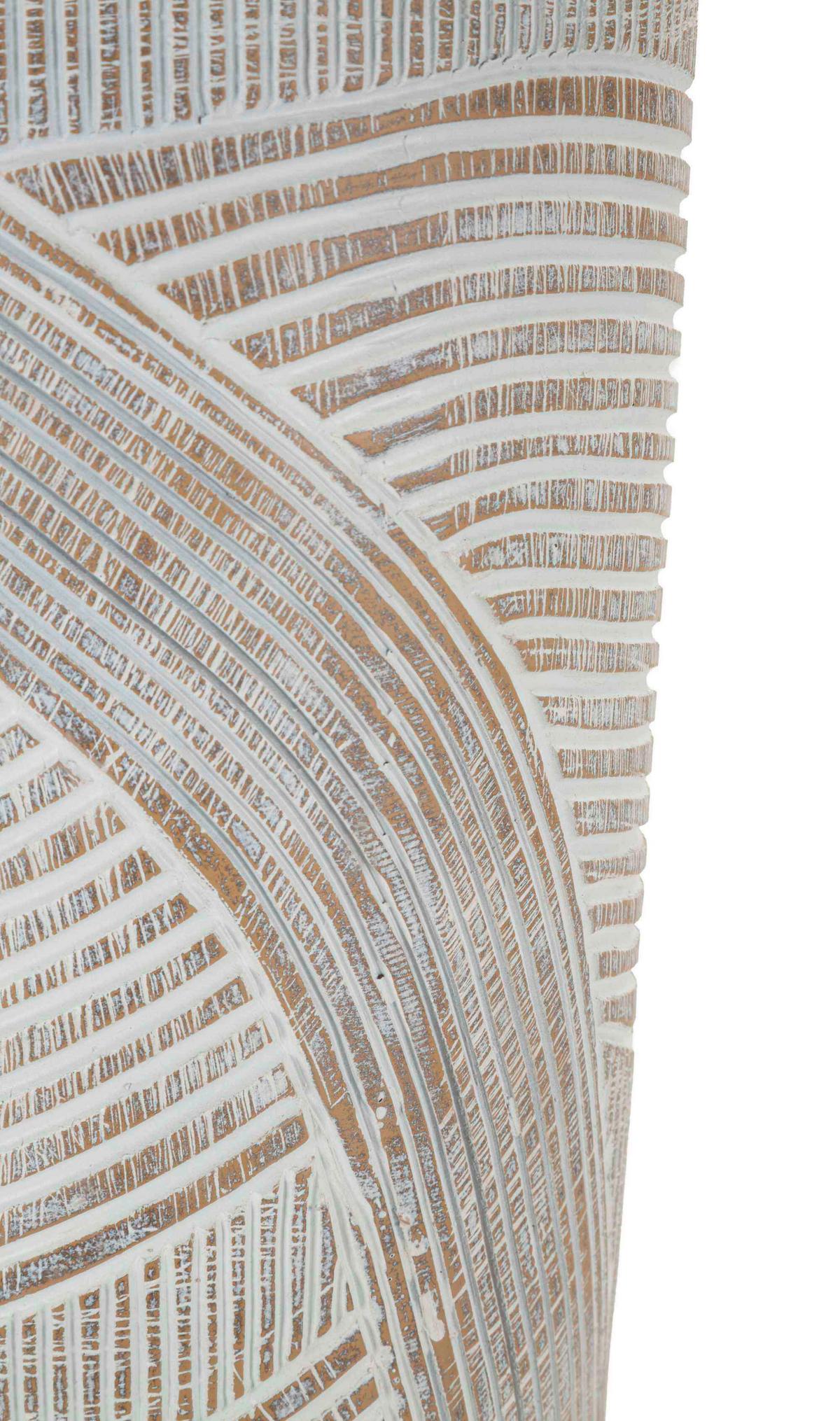 Vase Pot Resin Wood Weiß B: 19 Cm - Weiß, Basics, Kunststoff (19/55/19cm)