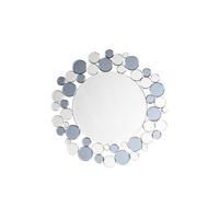 Wandspiegel Bubble Rund 80 cm Metallrahmen Grau/Silberfarben - Silberfarben/Grau, Basics, Glas/Metall (80/80/5cm) - Kayoom