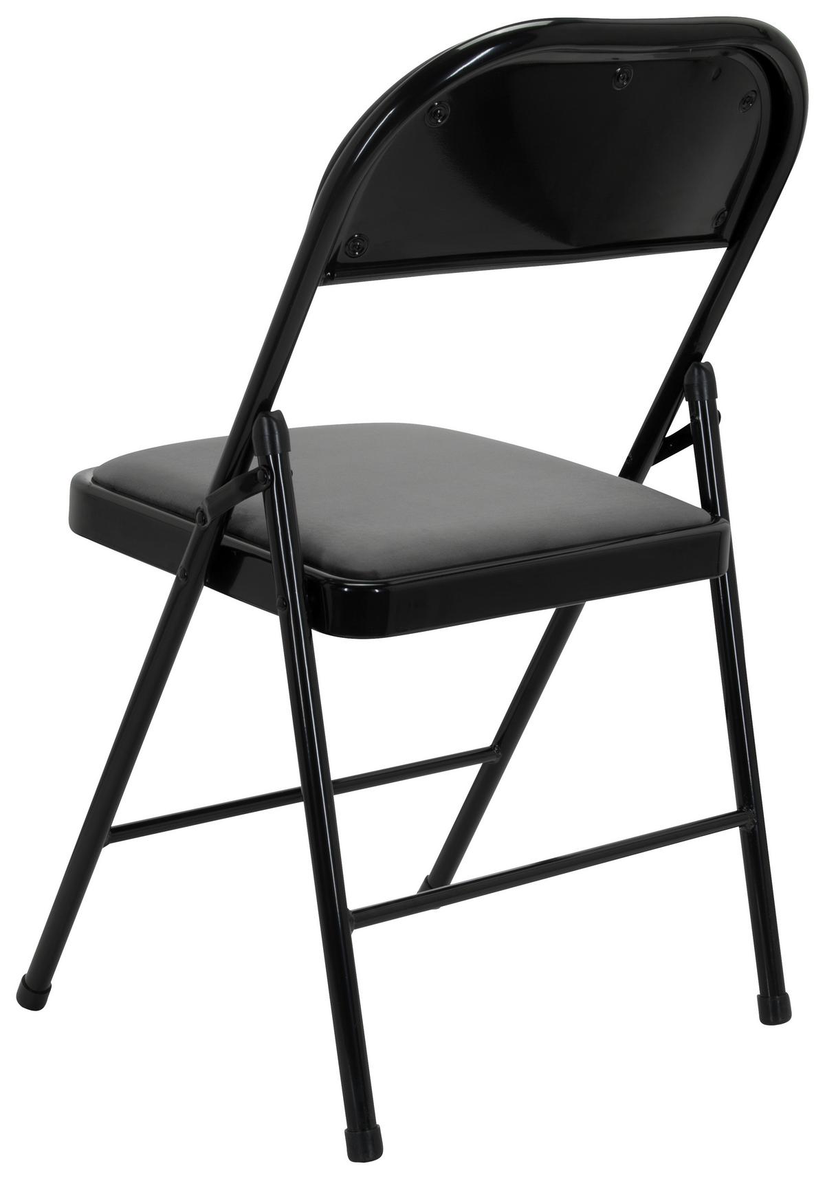 Klappstuhl Tudela I Samt Schwarz/dunkelgrau - Dunkelgrau/Schwarz, Basics, Textil/Metall (44/80/49cm) - MID.YOU