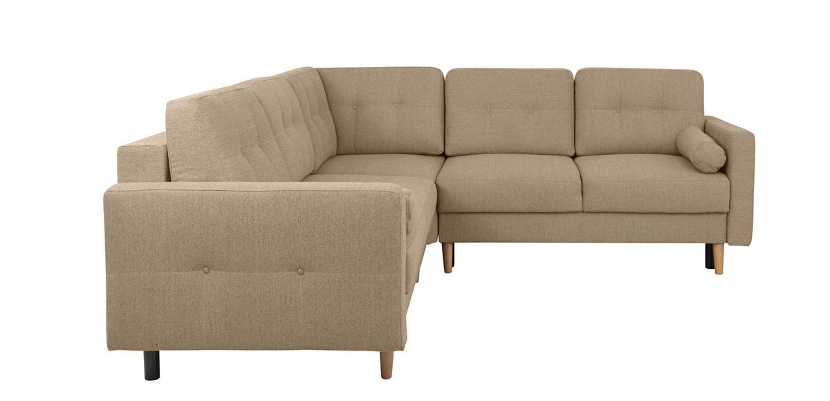 Ecksofa Noret, Hellbraun S: 242x242 Cm - Hellbraun/Buchefarben, Design, Textil (242/242cm) - MID.YOU