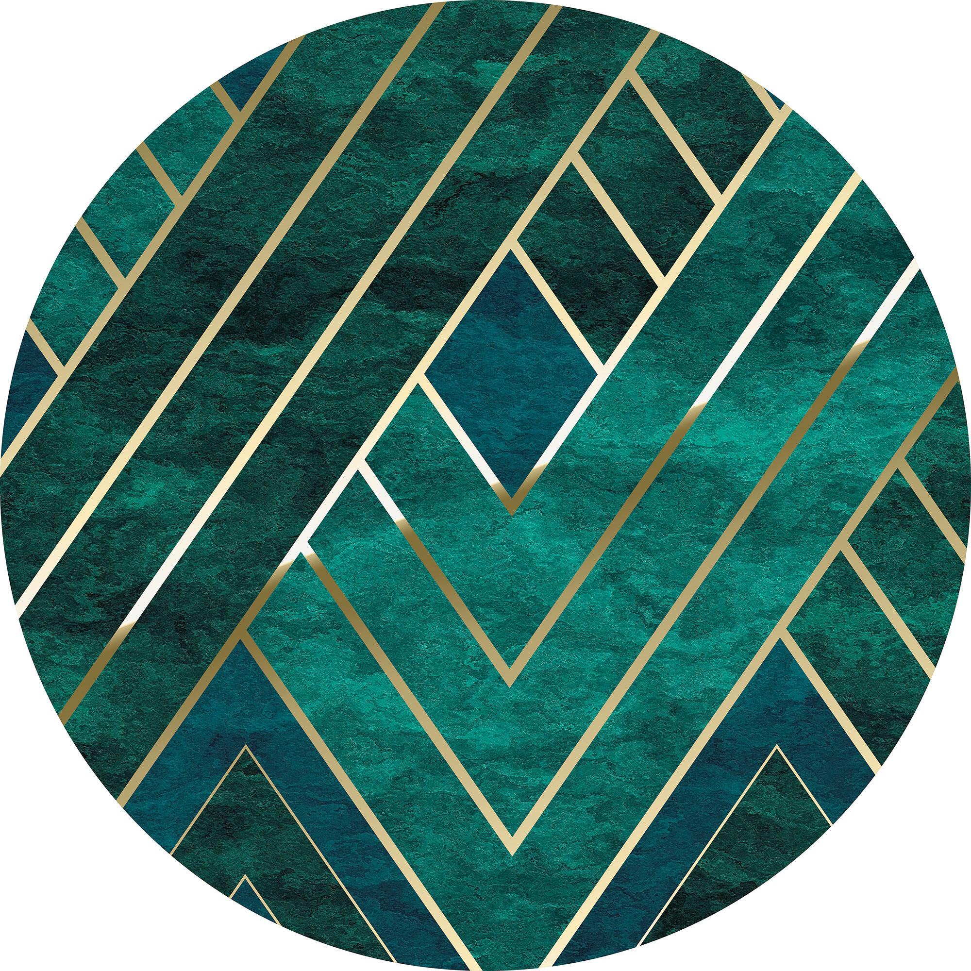 Fototapete Jade - Goldfarben/Grün, Trend, Papier (125cm) - Komar