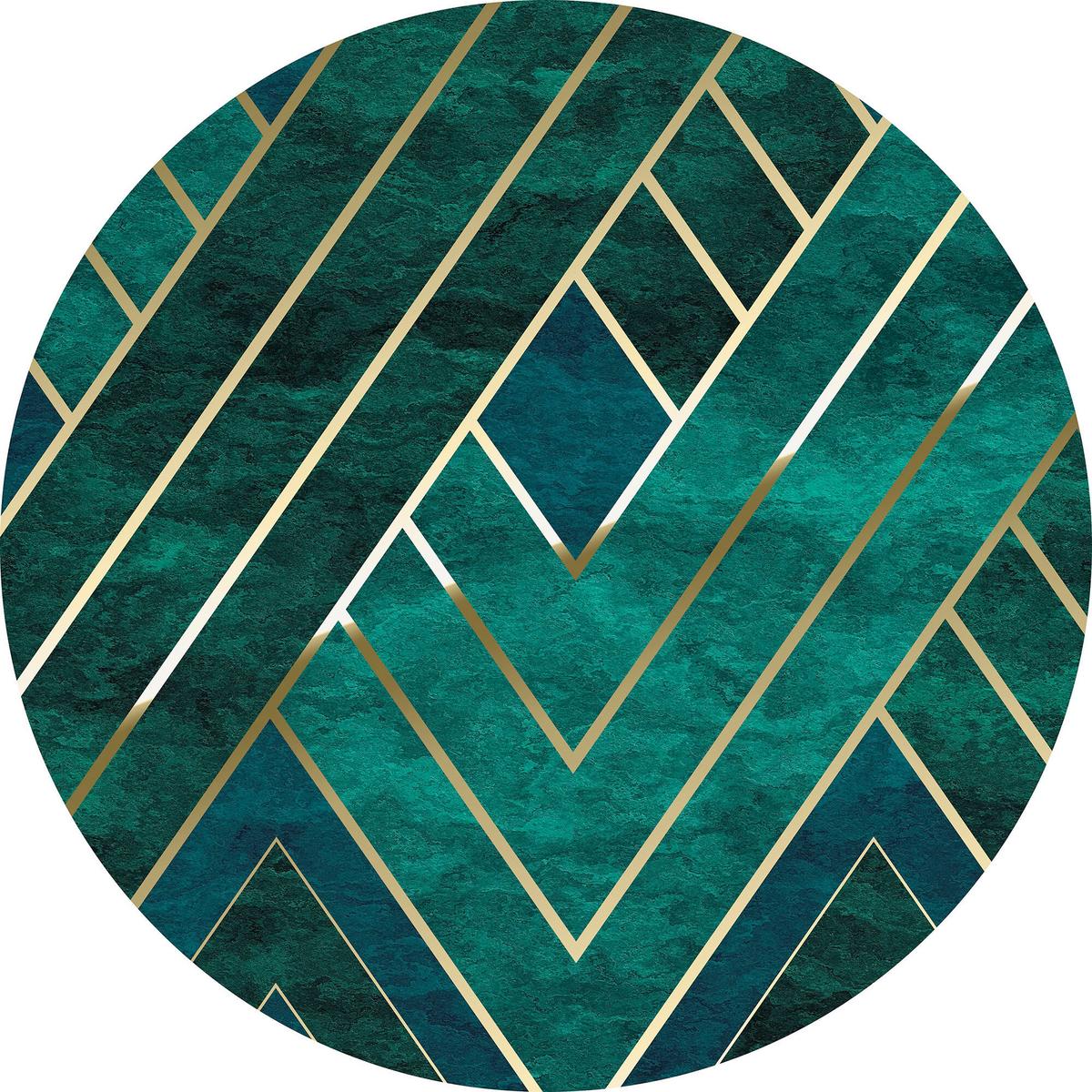 Fototapete Jade - Goldfarben/Grün, Trend, Papier (125cm) - Komar