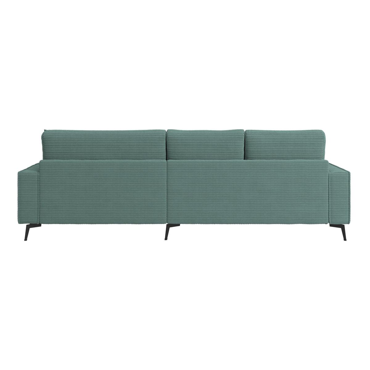 Ecksofa Zero mit Kissen Petrol 286x173 cm - Petrol/Schwarz, Trend, Textil (286/173cm)