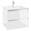 Waschbecken mit Unterschrank Nena B: 60 cm Weiß - Weiß, Basics, Keramik/Holzwerkstoff (60cm) - MID.YOU