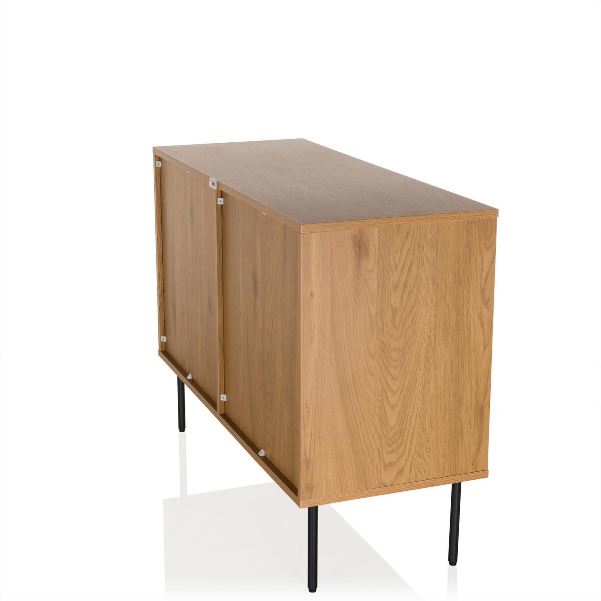 Linno S Sideboard Eichefarben B: 100 Cm - Eichefarben/Schwarz, MODERN, Holzwerkstoff (100/74/40cm) - MID.YOU