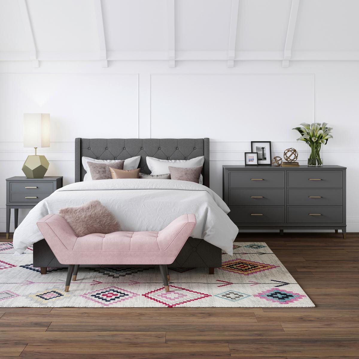 Kommode Westerleigh Grau 145 cm - Messingfarben/Graphitfarben, Design, Holzwerkstoff/Metall (145/85/41cm) - MID.YOU