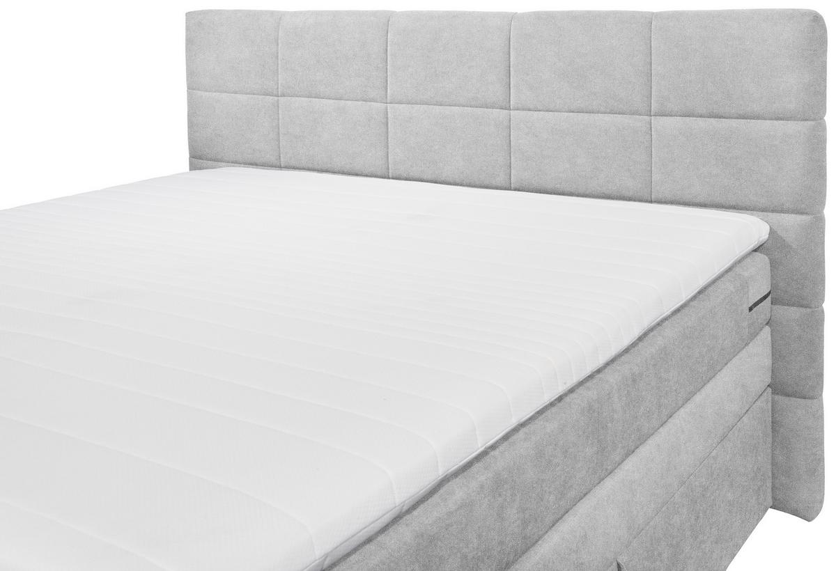 Boxspringbett Mit Topper & Bettkasten 180x200 Tacoma 3 - Silberfarben, KONVENTIONELL, Kunststoff/Textil (180/200cm) - MID.YOU