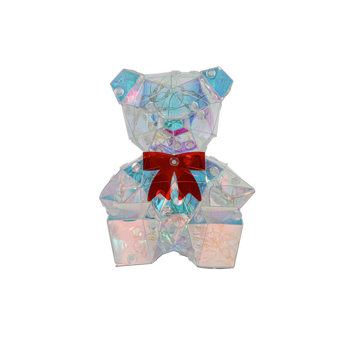 LED-Dekoleuchte Carolina - Transparent/Rot, Basics, Kunststoff (11,5/11/13,5cm) - Luca Bessoni