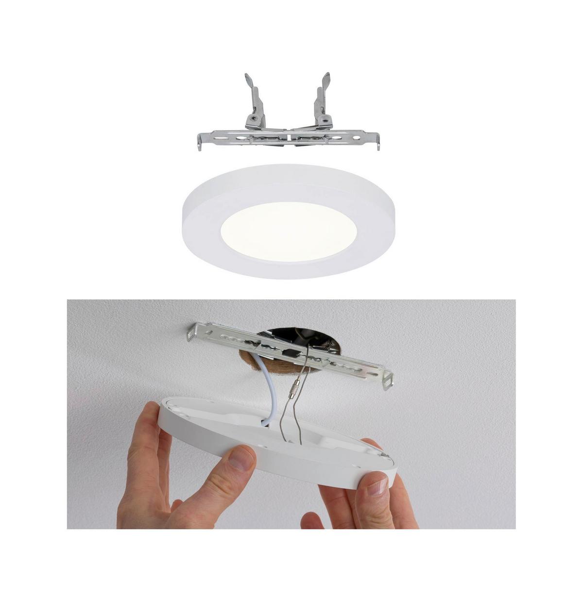 LED-Deckenleuchte Ø 11,6 cm Weiß Rund - Weiß, Basics, Kunststoff (11,6cm) - Paulmann