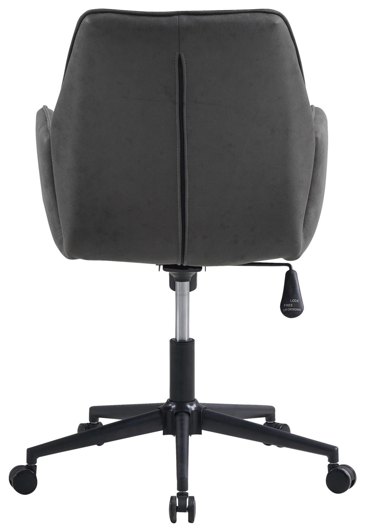 Drehstuhl Knox - Anthrazit/Schwarz, KONVENTIONELL, Textil/Metall (57/87/52cm) - MID.YOU