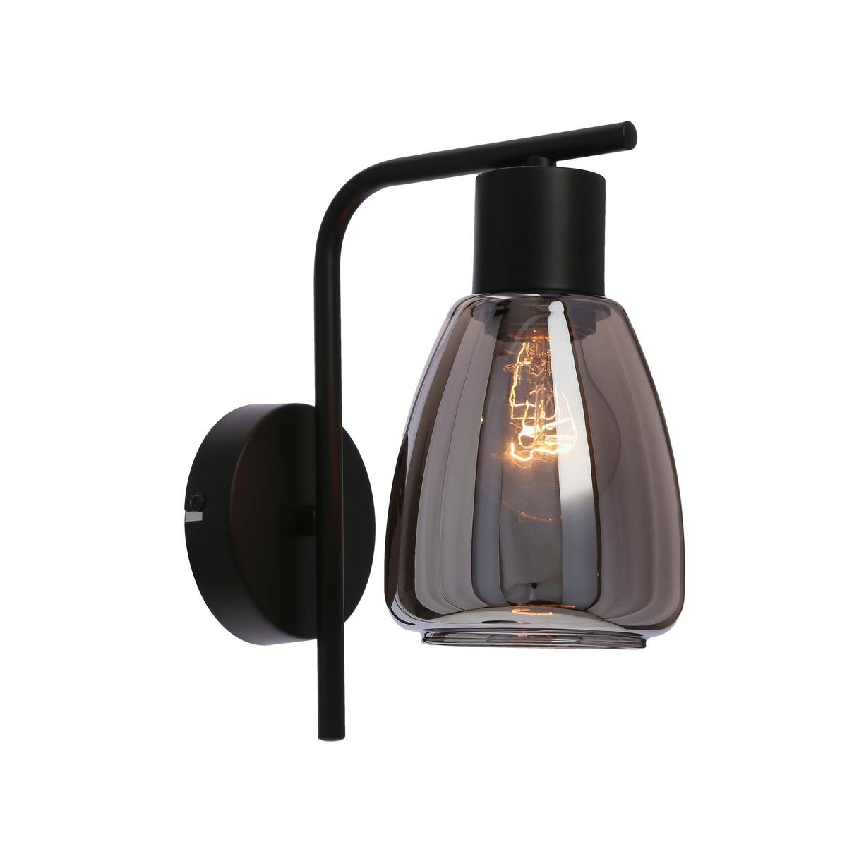 WANDLEUCHTE 21-35097 MOLDO - Schwarz, Design, Glas/Metall (17.4/12/23.5cm)