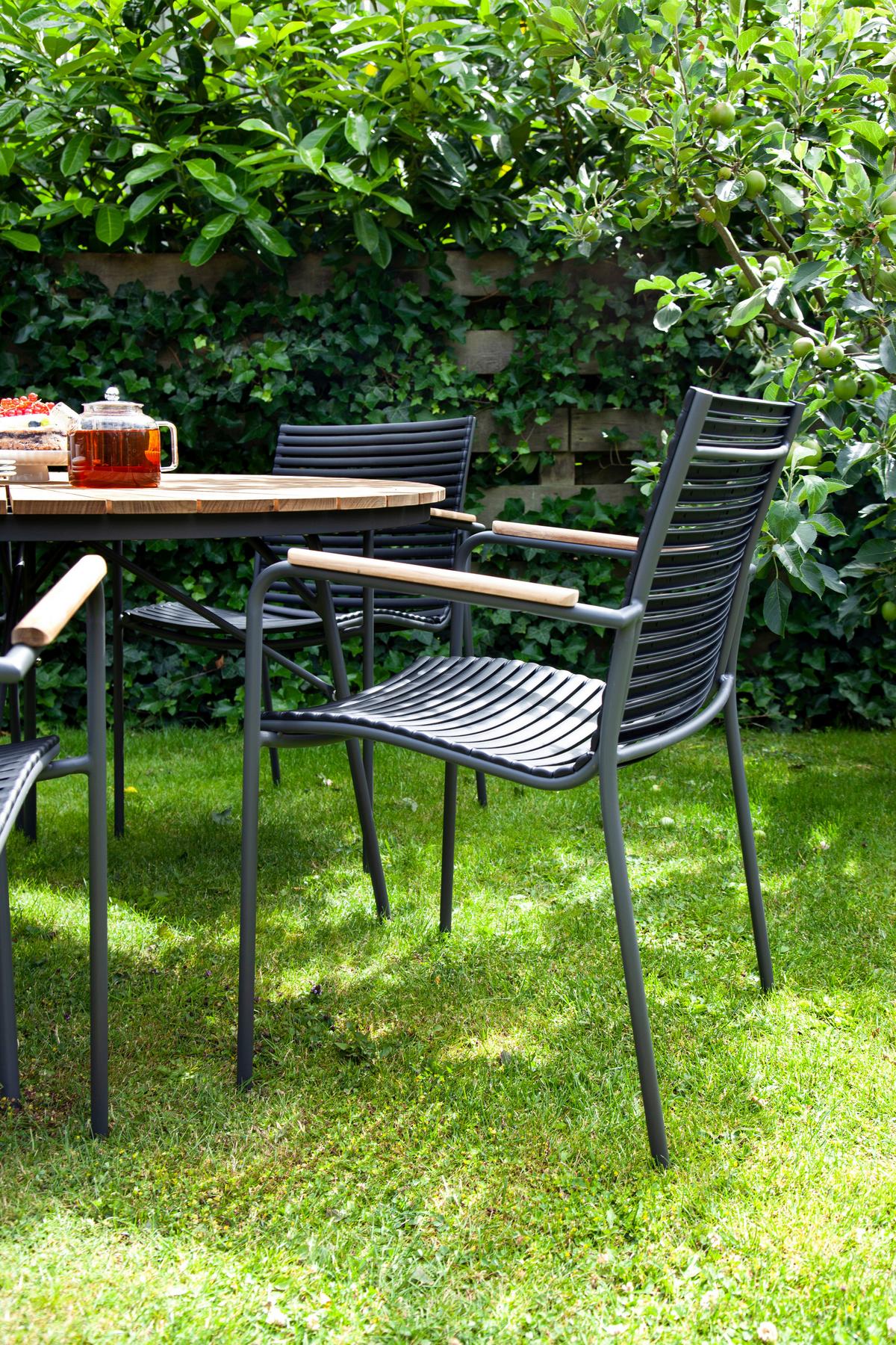 Gartensessel Stapelbar Mood Classic Kunststoff - Anthrazit/Schwarz, KONVENTIONELL, Holz/Kunststoff (60/84/56cm) - Gardenson