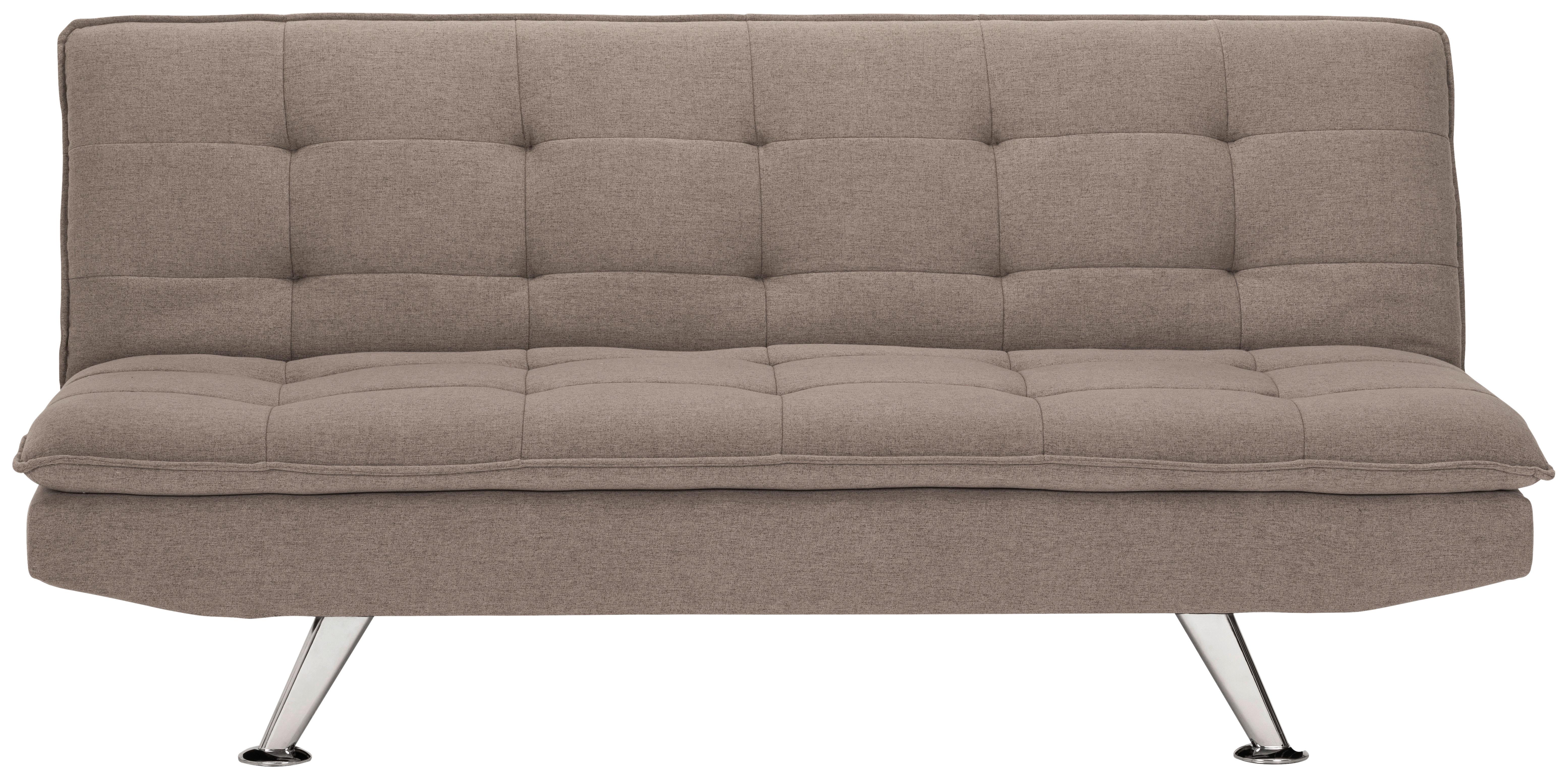 Schlafsofa Turin - Silberfarben/Braun, Basics, Textil (194/87/102cm) - MID.YOU