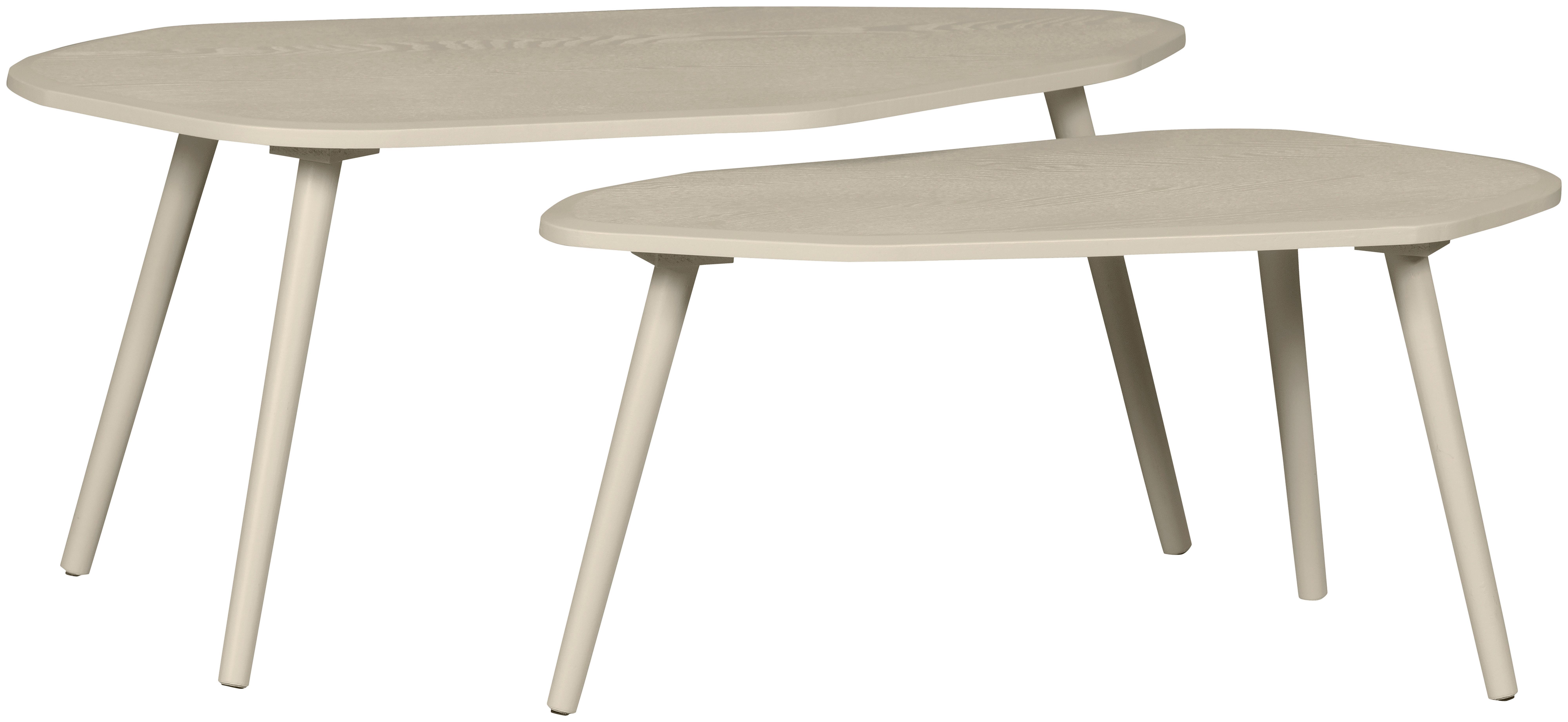 Beistelltischset 2-teilig Sandfarben - Sandfarben, Design, Holzwerkstoff - Livetastic