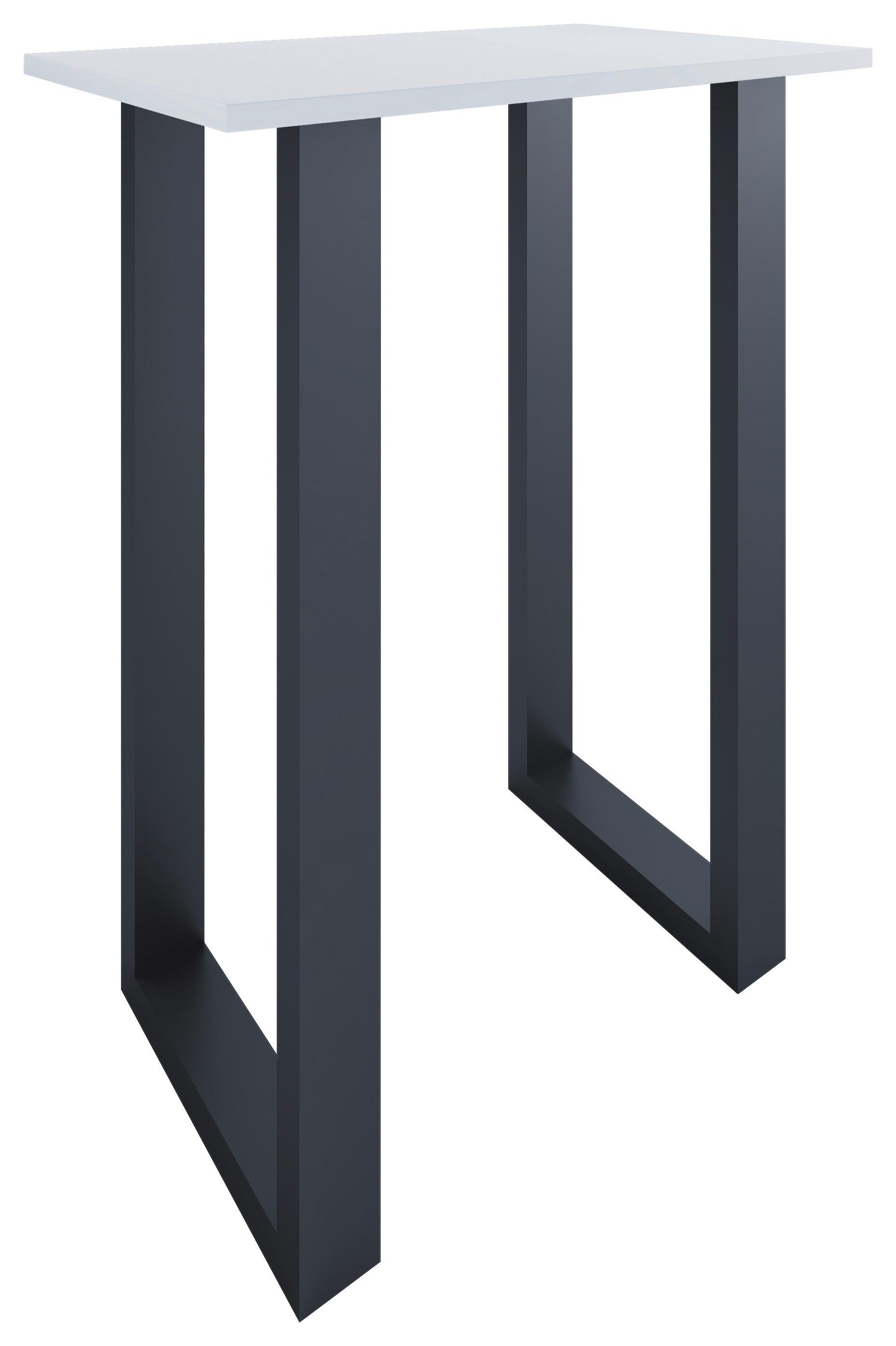 Bartisch Xona B 80x50 - Schwarz/Weiß, KONVENTIONELL, Holzwerkstoff/Metall (80/102/50cm)