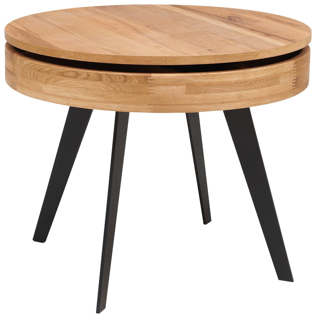 KONFERENČNÍ STOLEK DALLAS - černá/přírodní barvy, Moderní, kov/dřevo (70/56cm)