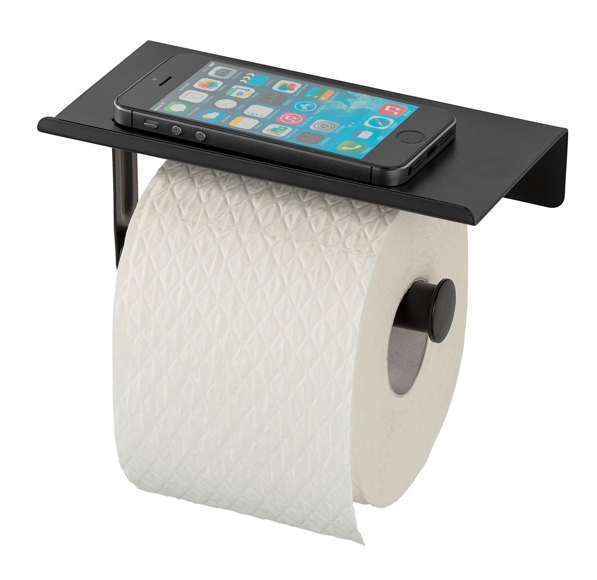Toilettenpapierhalter Allstar Walli Schwarz 70012400 - Schwarz, MODERN, Metall (18/9,5/7,5cm) - Wenko