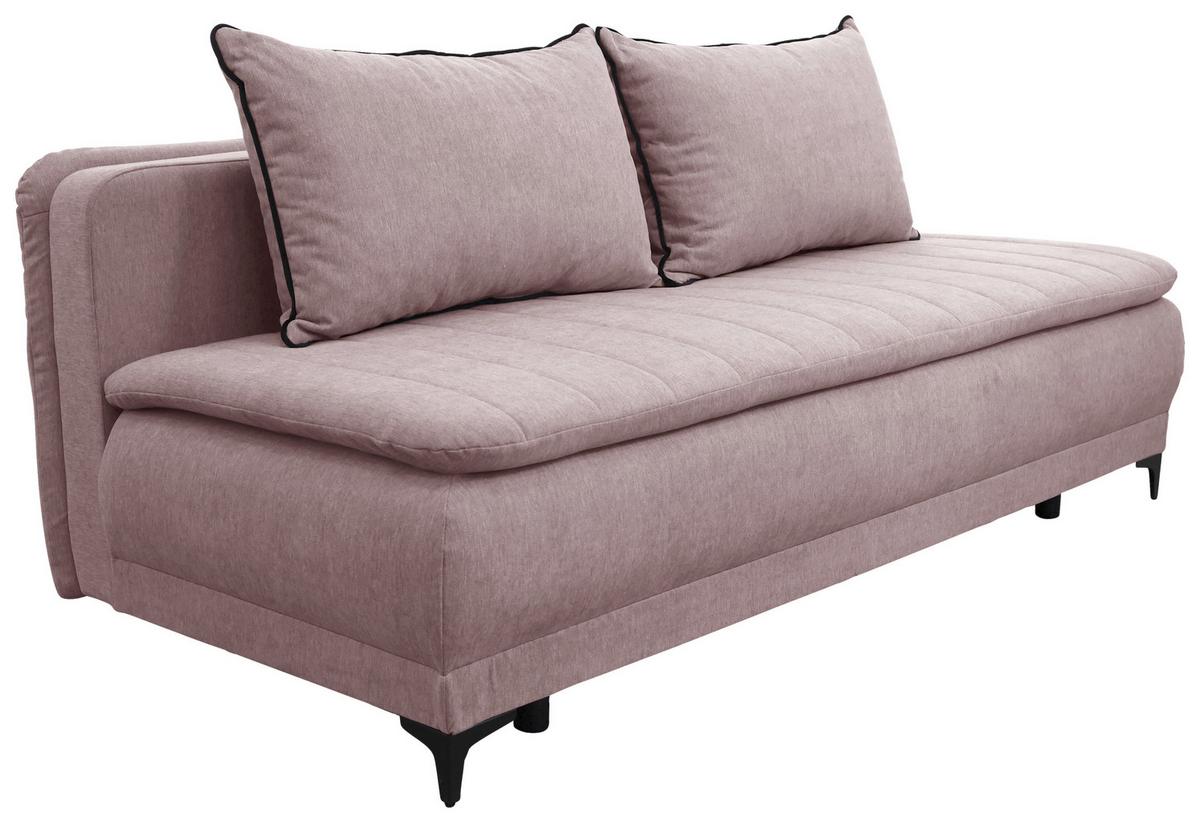 Schlafsofa Moliss Rosa B: 202 Cm - Schwarz/Rosa, Basics, Textil (202/98/78cm) - Livetastic