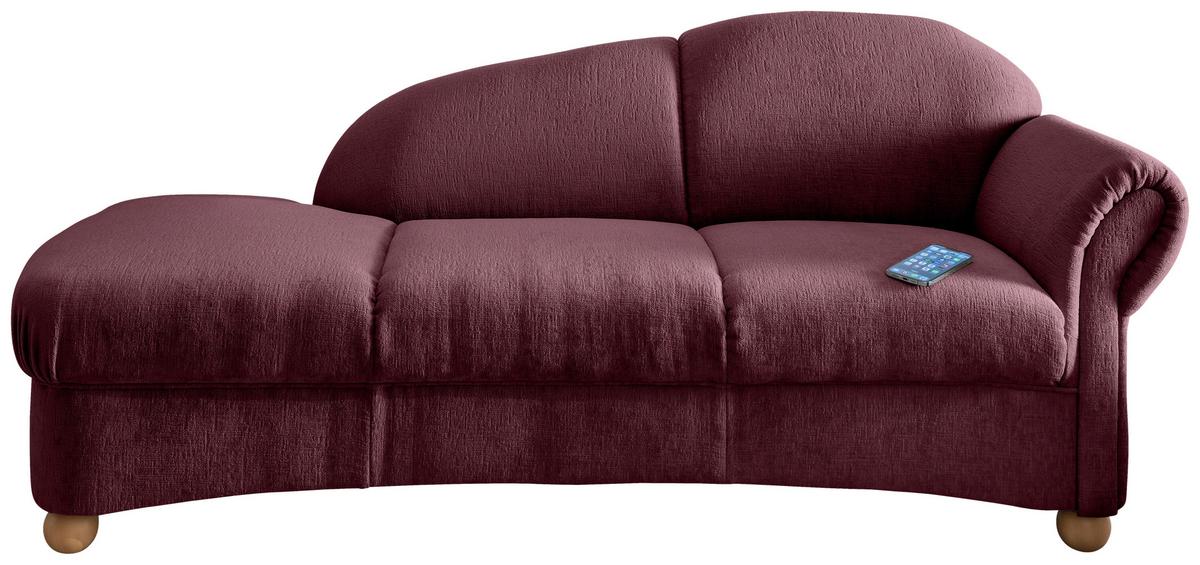 Ottomane Torello Bordeaux B: 190cm - Wildeiche/Bordeaux, KONVENTIONELL, Textil (190/84/86cm) - Livetastic