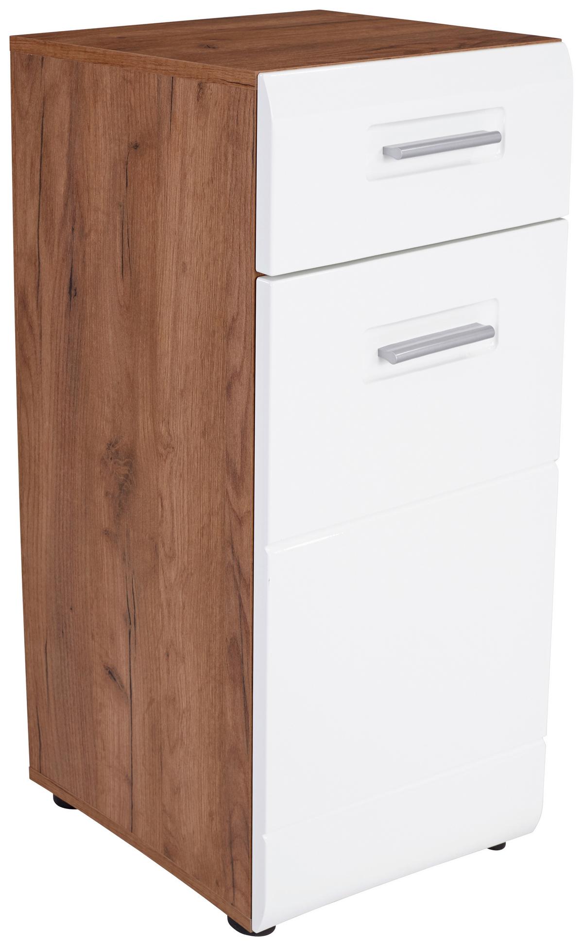 Komód Avensis New - tölgyfa színű/fehér, Konventionell, faalapú anyag (45/85,4/37cm) - Luca Bessoni