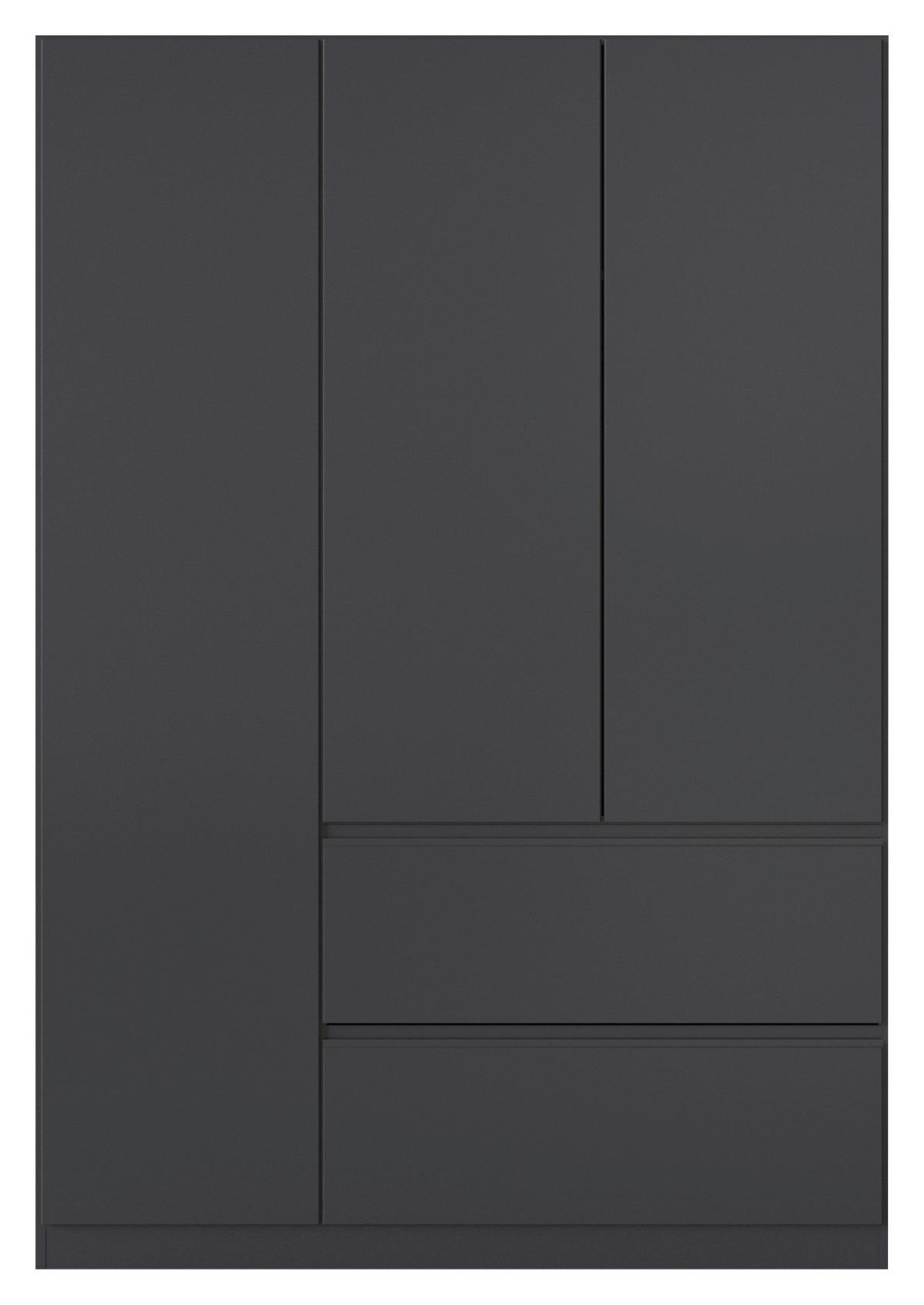 Drehtürenschrank Costa Grau B: 136 cm - Grau, MODERN, Holzwerkstoff (136/197/54cm) - Rauch Möbel