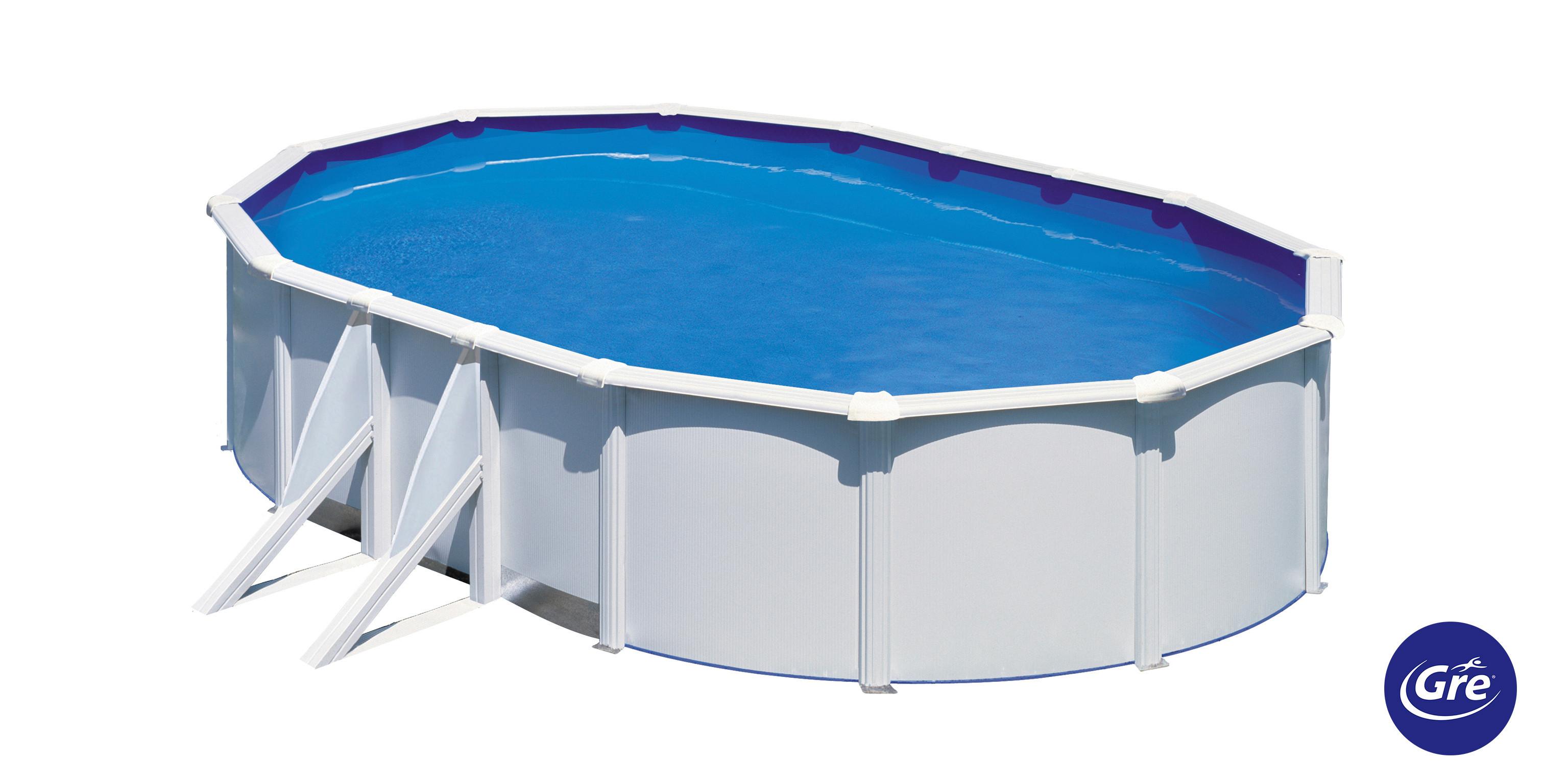 Pool-set Fidji - Weiß, KONVENTIONELL, Metall (610/375/120cm) - Gre
