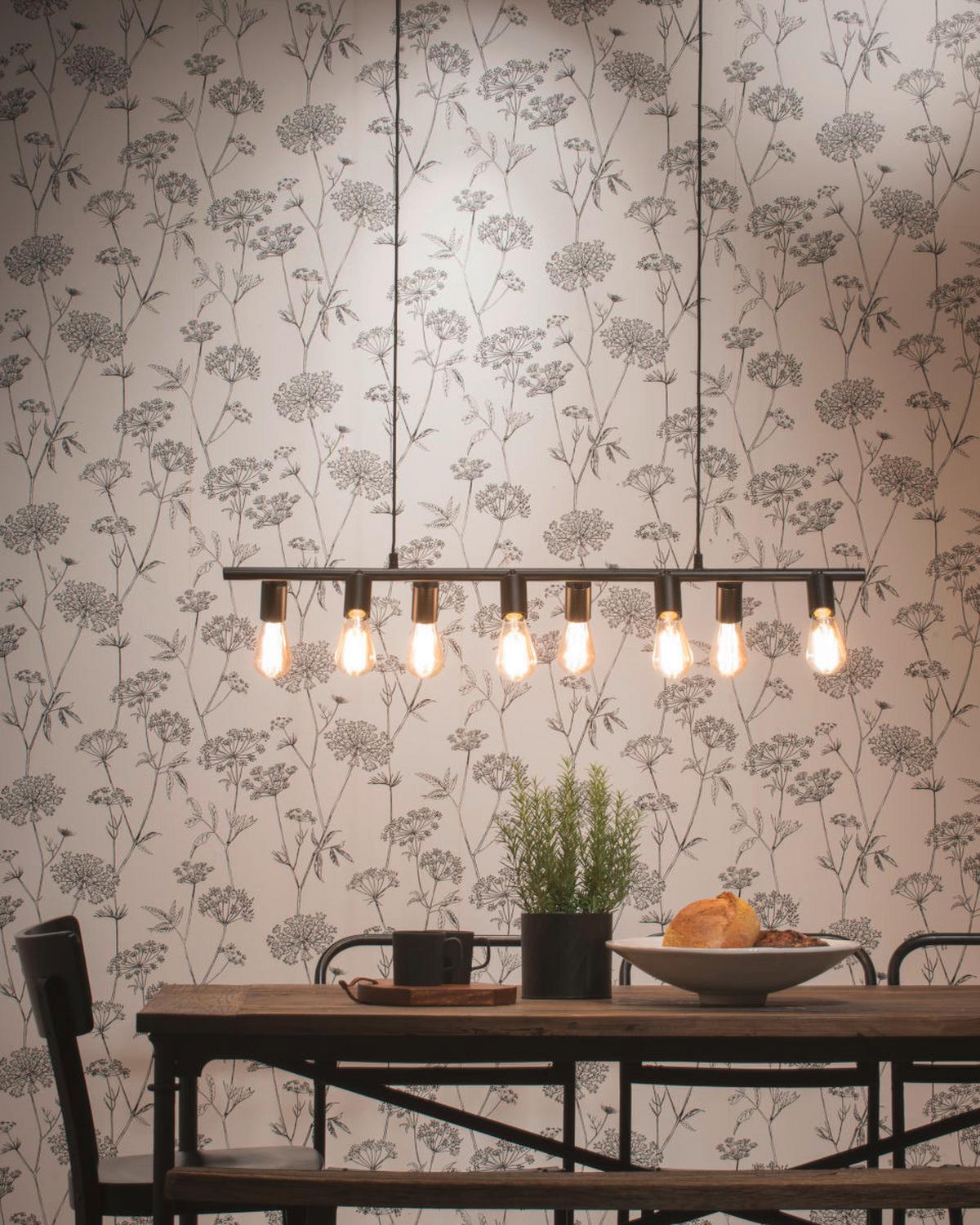 Hängeleuchte Miami H: 28-175cm 8-Flammig Höhenverstellbar - Schwarz, Design, Metall (105/28/28-175cm) - It's about Romi