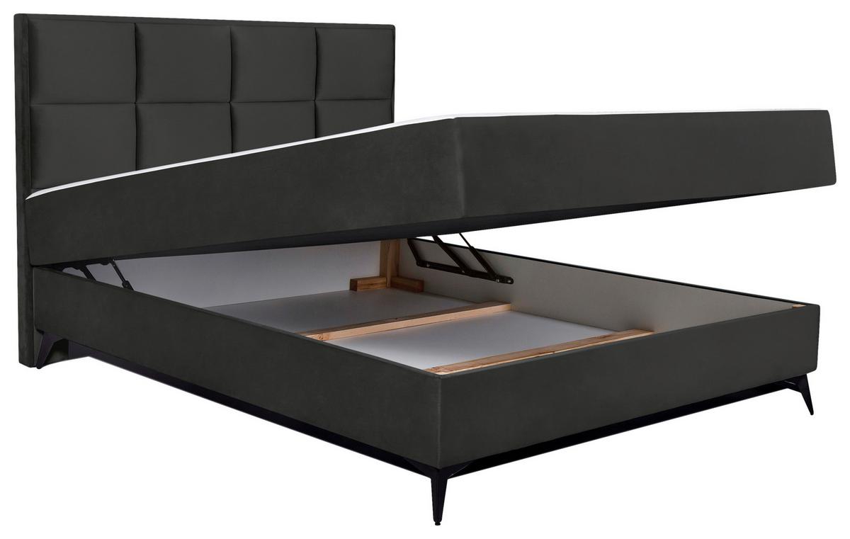Kárpitozott Ágy Terra 160/200 Cm - sötétszürke/szürke, Konventionell, faalapú anyag/textil (160/200cm)