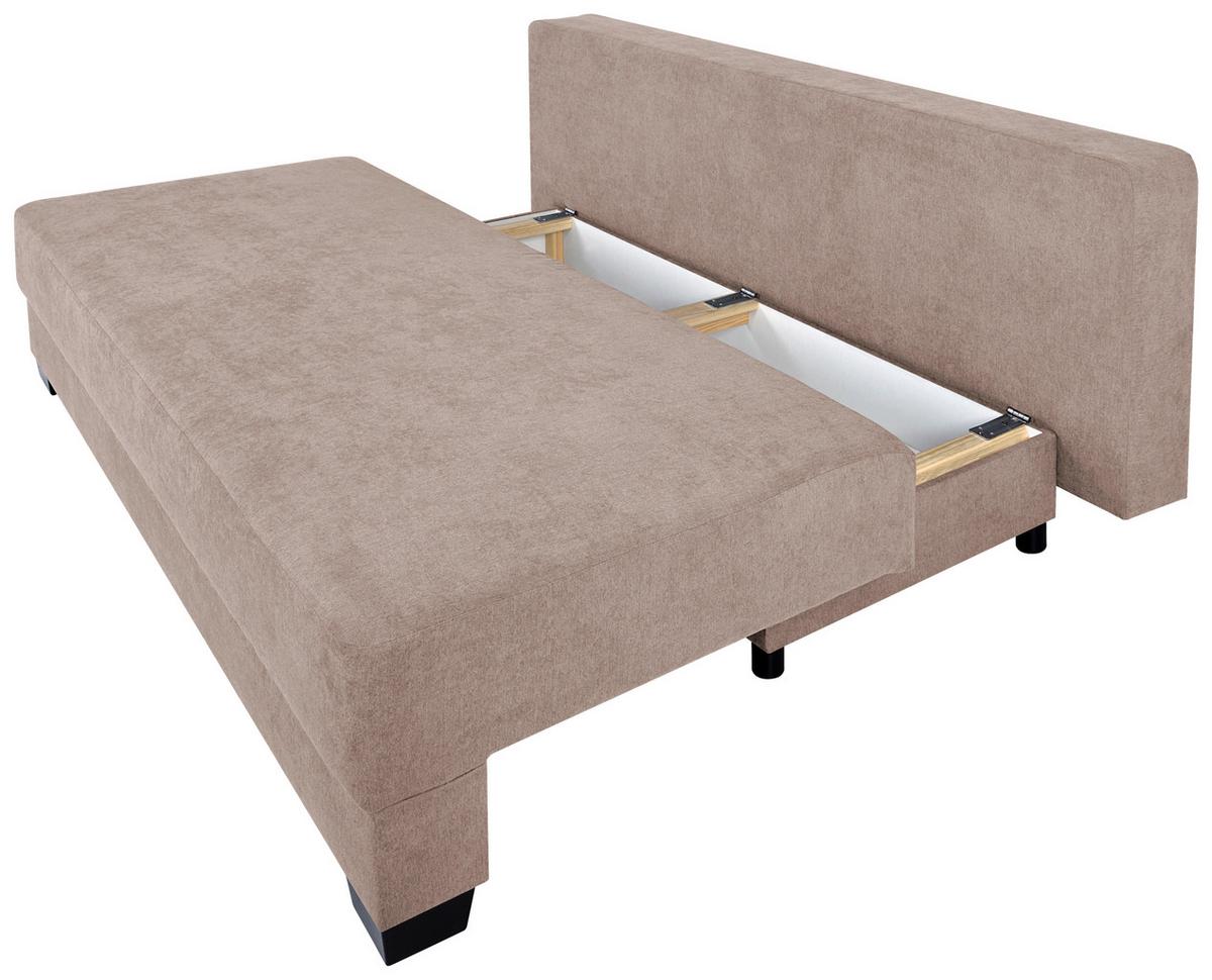Sofa Mia mit Schlaffunktion Rosa 200 cm - Schwarz/Rosa, Design, Holzwerkstoff/Textil (200/90/110cm) - P & B